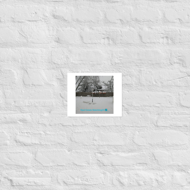 Winter Wonderland Photo paper poster with realestatematching24 with key Logo