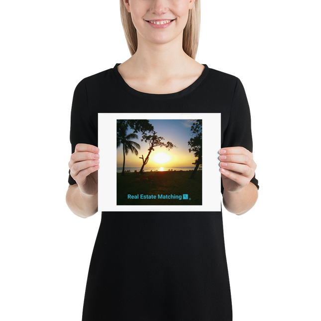 Beautiful Sea View Photo paper poster with realestatematching with key Logo