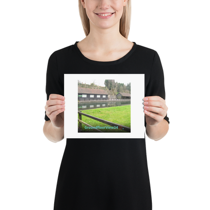 Lakeside Serenity Photo paper poster with groundfloorview24 with House Logo