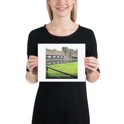 Lakeside Serenity Photo paper poster with realestatepartner24 with house Logo