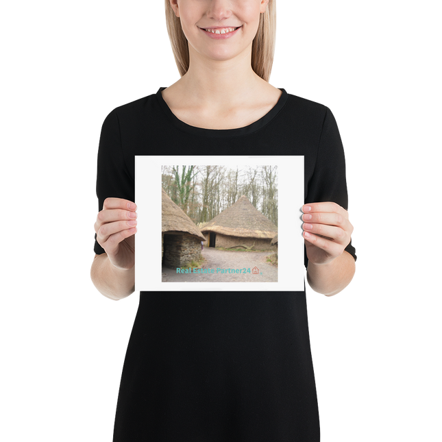 Village Charm Photo paper poster with realestatepartner24 with house Logo