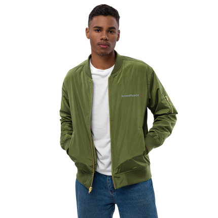 Premium recycled bomber jacket with Groundfloor24 Logo