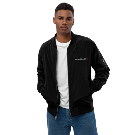 Premium recycled bomber jacket with Groundfloor24 Logo