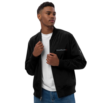 Premium recycled bomber jacket with Groundfloor24 Logo
