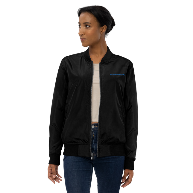 Premium recycled bomber jacket with Real Estate Matching24 Logo