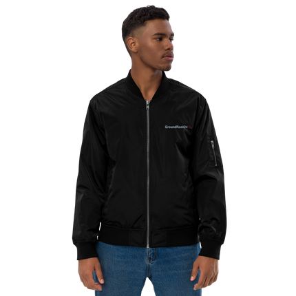 Premium recycled bomber jacket with Groundfloor24 Logo