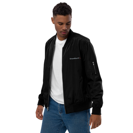 Premium recycled bomber jacket with Groundfloor24 Logo