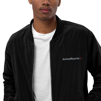 Premium recycled bomber jacket with Groundfloor24 Logo