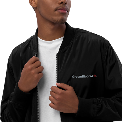 Premium recycled bomber jacket with Groundfloor24 Logo