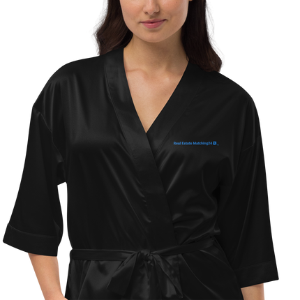 Satin robe with Real Estate Matching24 Logo