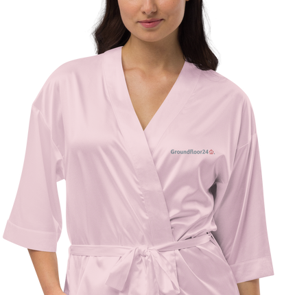 Satin robe with Groundfloor24 Logo
