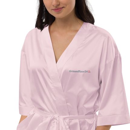 Satin robe with Groundfloor24 Logo