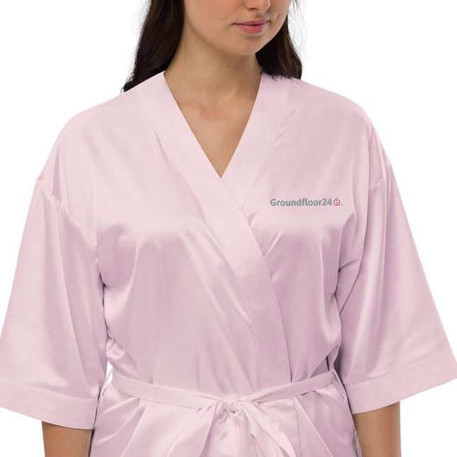 Satin robe with Groundfloor24 Logo