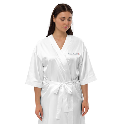 Satin robe with Groundfloor24 Logo