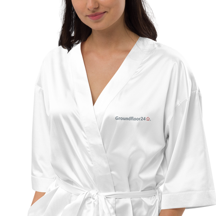 Satin robe with Groundfloor24 Logo