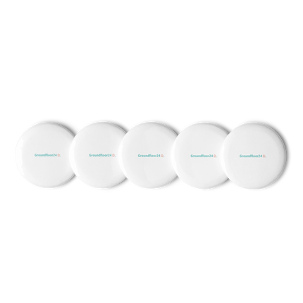 Set of pin buttons with Groundfloor24 Logo