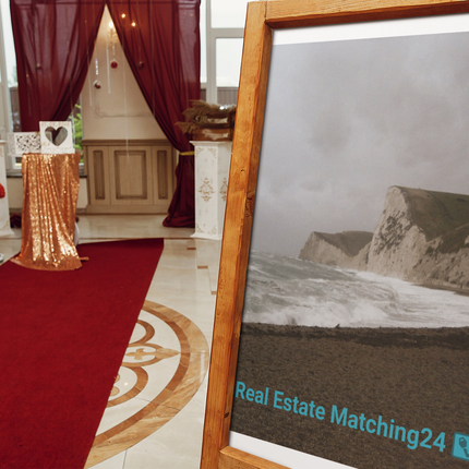 Waves and Sand Photo paper poster with realestatematching24 with key Logo