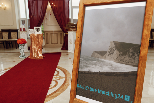 Waves and Sand Photo paper poster with realestatematching24 with key Logo