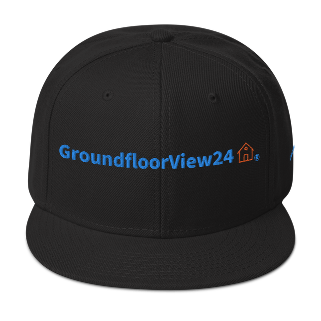 Liechtenstein Snapback Hat GroundfloorView24 with 3 Logos.