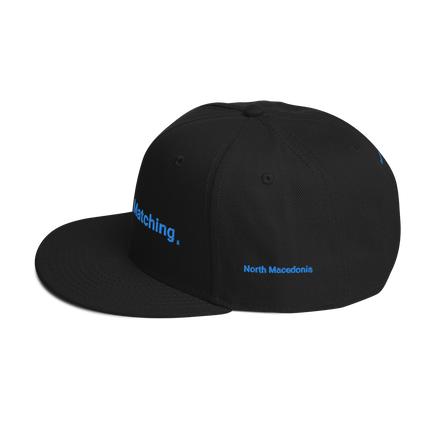 North Macedonia Snapback Hat Real Estate Matching with 3 Logos