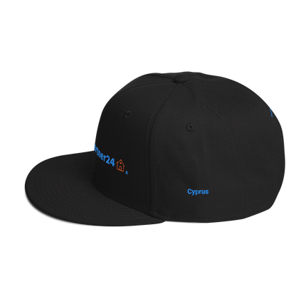 Cyprus Snapback Hat Real Estate Partner24 with 3 Logos.