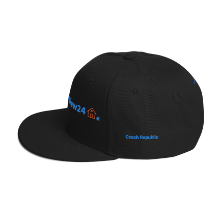 Czech Republic Snapback Hat GroundfloorView24 with 3 Logos.