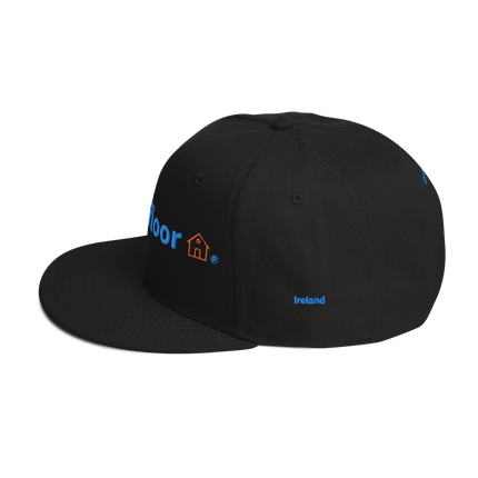 Ireland Snapback Hat GroundfloorView24 with 3 Logos.