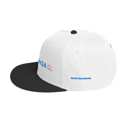 North Macedonia Snapback Hat Groundfloor24 with 3 Logos.
