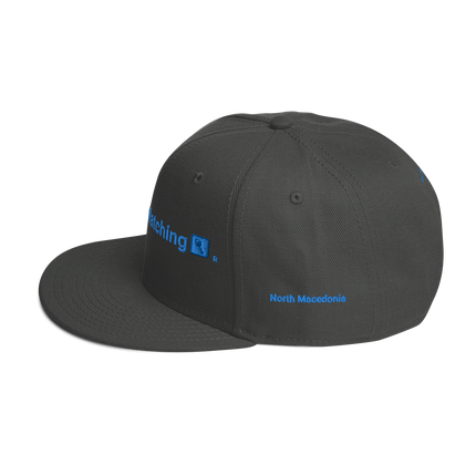 North Macedonia Snapback Hat Real Estate Matching with 3 Logos.
