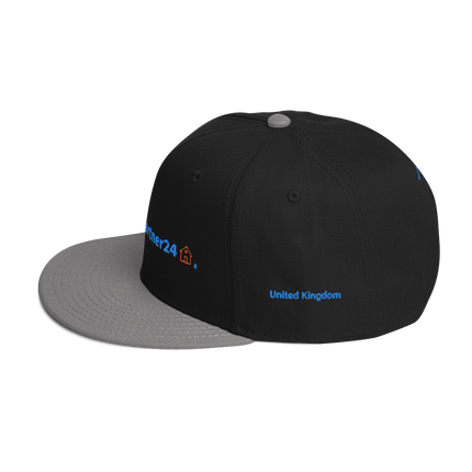 United Kingdom Snapback Hat Real Estate Partner24 with 3 Logos.