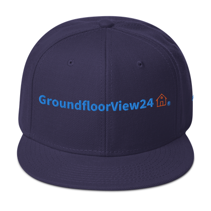 Cyprus Snapback Hat GroundfloorView24 with 3 Logos.