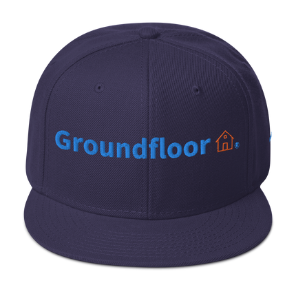 Iceland Snapback Hat GroundfloorView24 with 3 Logos.