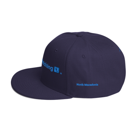 North Macedonia Snapback Hat Real Estate Matching with 3 Logos.