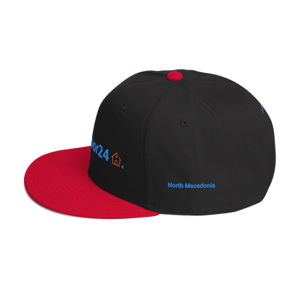 North Macedonia Snapback Hat Groundfloor24 with 3 Logos.