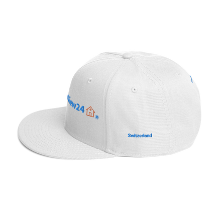 Switzerland Snapback Hat GroundfloorView24 with 3 Logos.