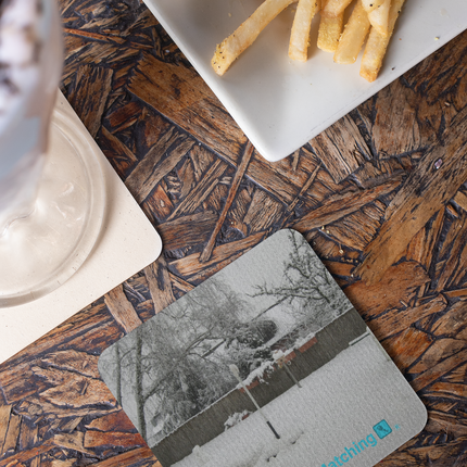 Winter Wonderland Cork-back coaster with realestatematching with key Logo