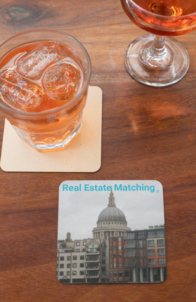 St. Paul's Cathedral Cork-back coaster with Real Estate Matching Logo