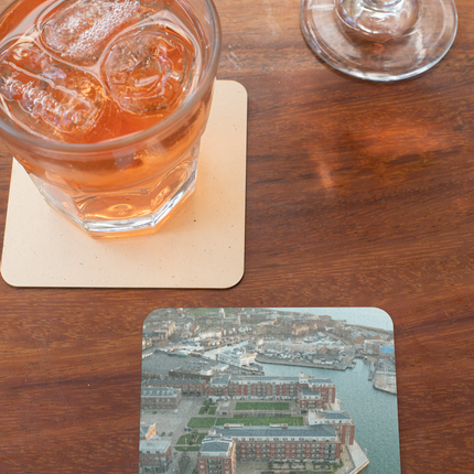 Nice City Cork-back coaster with realestatematching without key Logo