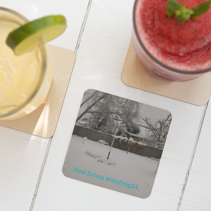 Winter Wonderland Cork-back coaster with realestatematching24 without key Logo