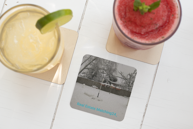 Winter Wonderland Cork-back coaster with realestatematching24 without key Logo