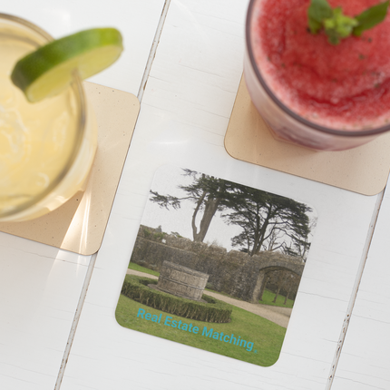 Nature's Wonders Cork-back coaster with realestatematching without key Logo