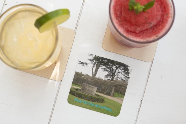 Nature's Wonders Cork-back coaster with realestatematching without key Logo