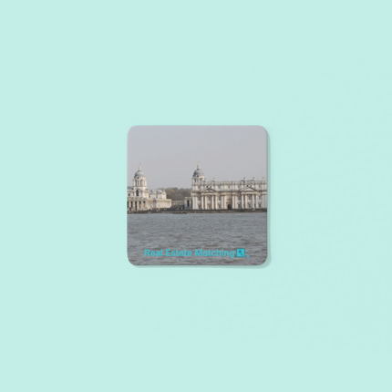 Riverside Beauty Cork-back coaster with realestatematching with key Logo