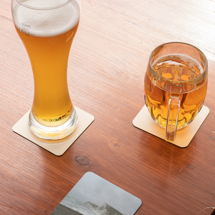 Waves and Sand Cork-back coaster with realestatematching24 without key Logo