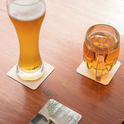 Village Charm Cork-back coaster with realestatematching24 with key Logo