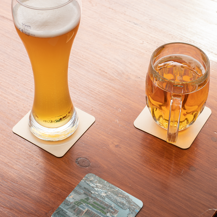 Nice City Cork-back coaster with groundfloorview24 with House Logo
