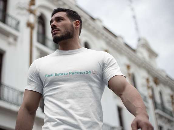 Men's classic tee with Real Estate Partner24 Logo