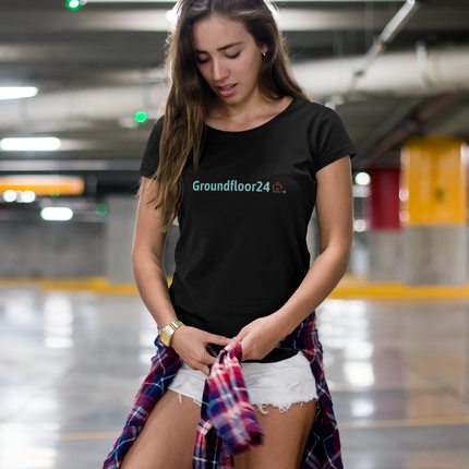 Women’s basic organic t-shirt with Groundfloor24 Logo