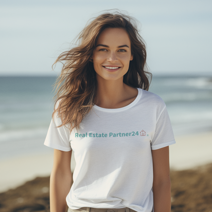 Unisex organic cotton t-shirt with Real Estate Partner24 Logo