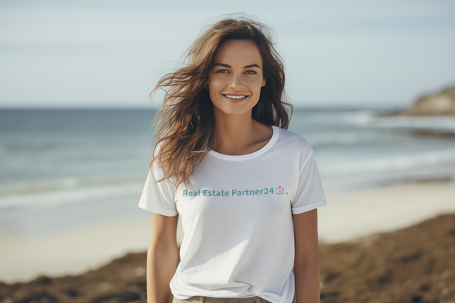 Unisex organic cotton t-shirt with Real Estate Partner24 Logo